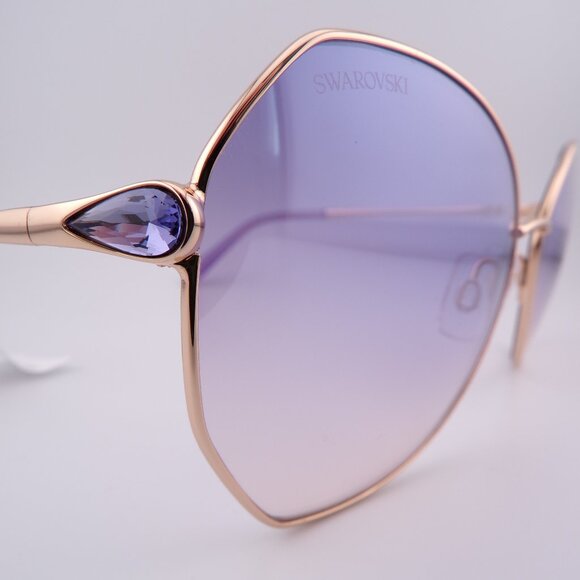 Swarovski Crystal Teardrop Detail Butterfly Shades Rose Gold Violet Sparkle 57mm main image 8